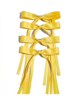Yellow Hair Bow Clips - Set of 4